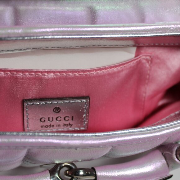 NEW Gucci Horsebit Iridescent Flap 2 Way Chain Leather Strap Shoulder Bag 764339 - Picture 9 of 14